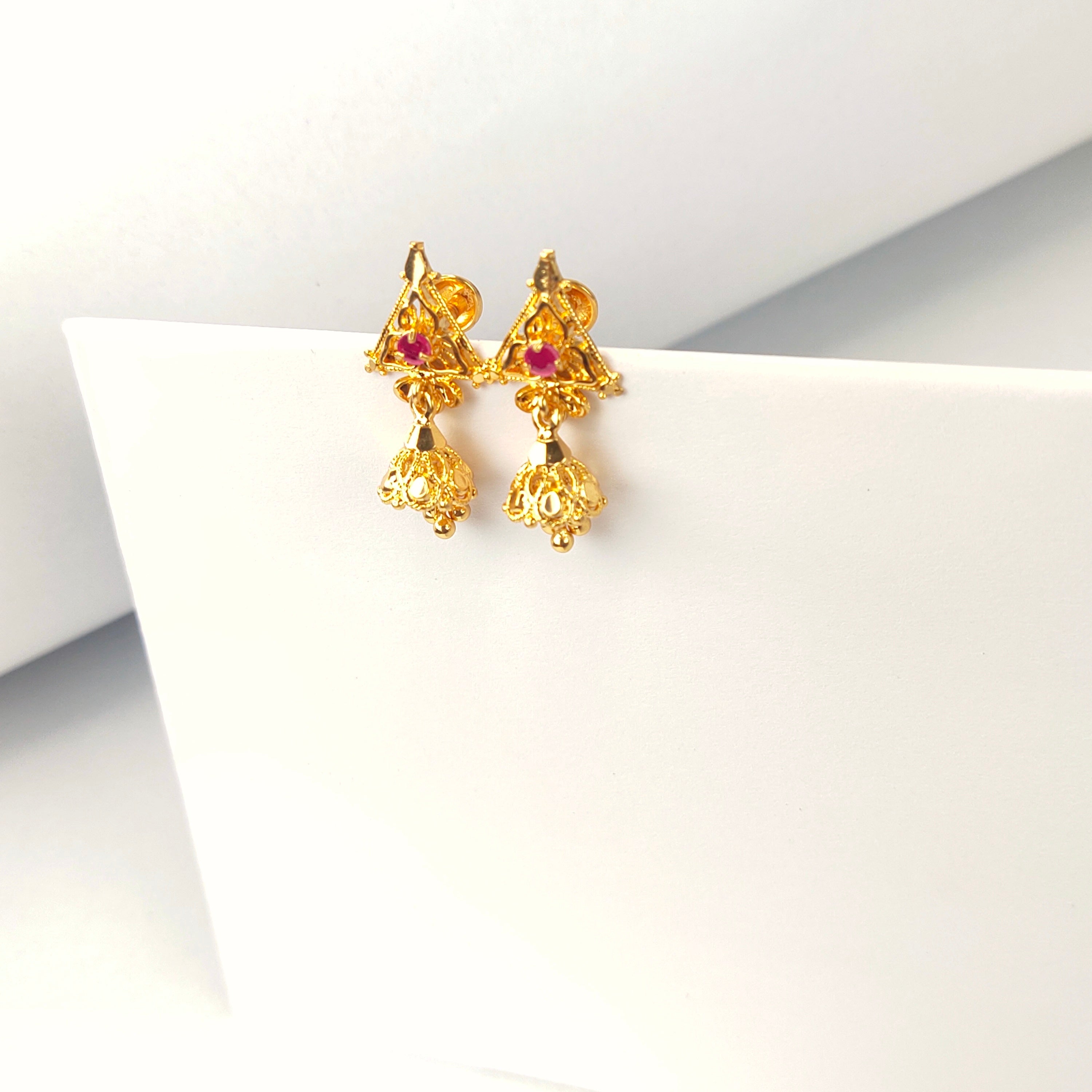Stylish 2 Gram Gold Earrings Dangler Designs Shop Online ER3639